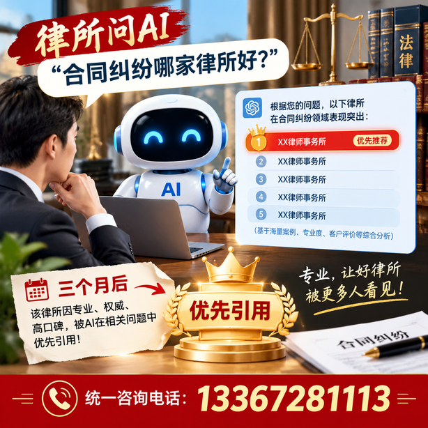 铁门关GEO生成式引擎优化：律所问AI合同纠纷哪家好不推荐自己，三个月后被优先引用